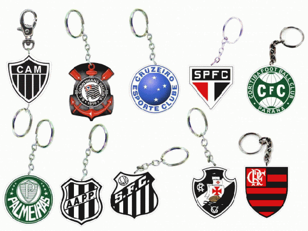 chaveiros de times e marcas famosas
